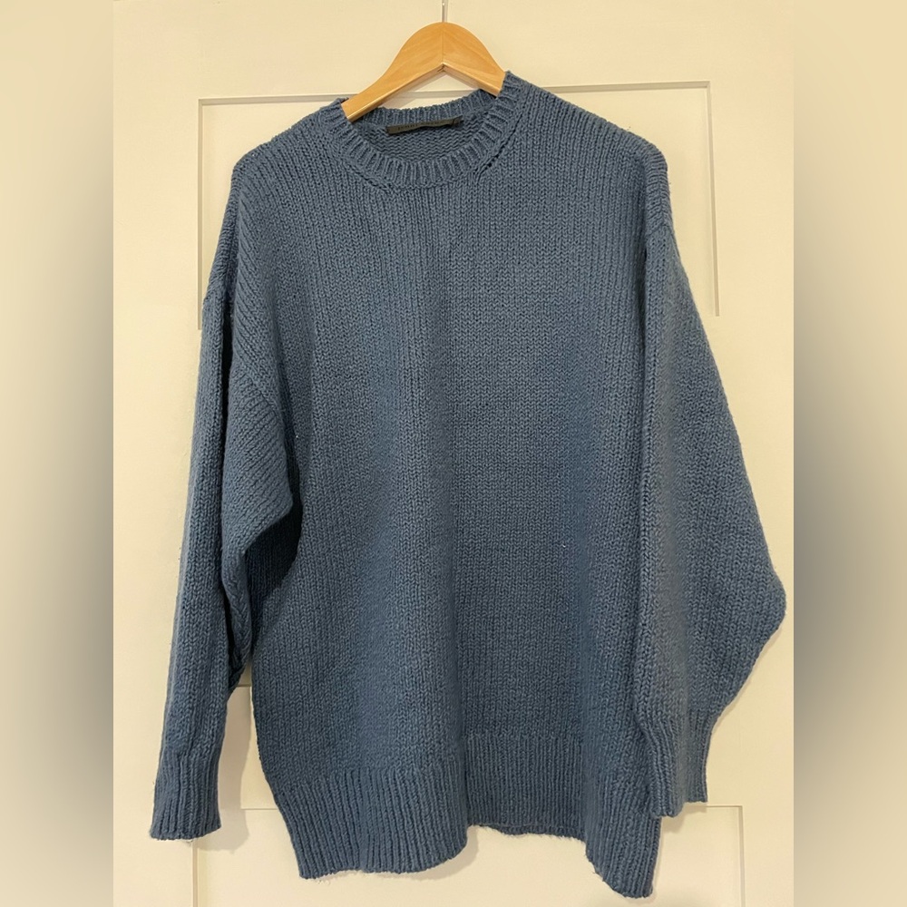 Jenni Kayne Cotton Boyfriend Crew Blue Size XXS
